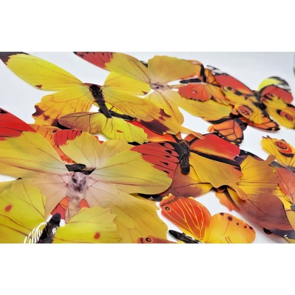Lot of 90 3D Craft Butterflies 2in+ 13 Blue 19 Pink 22 Orange 11 Purple 25 Green